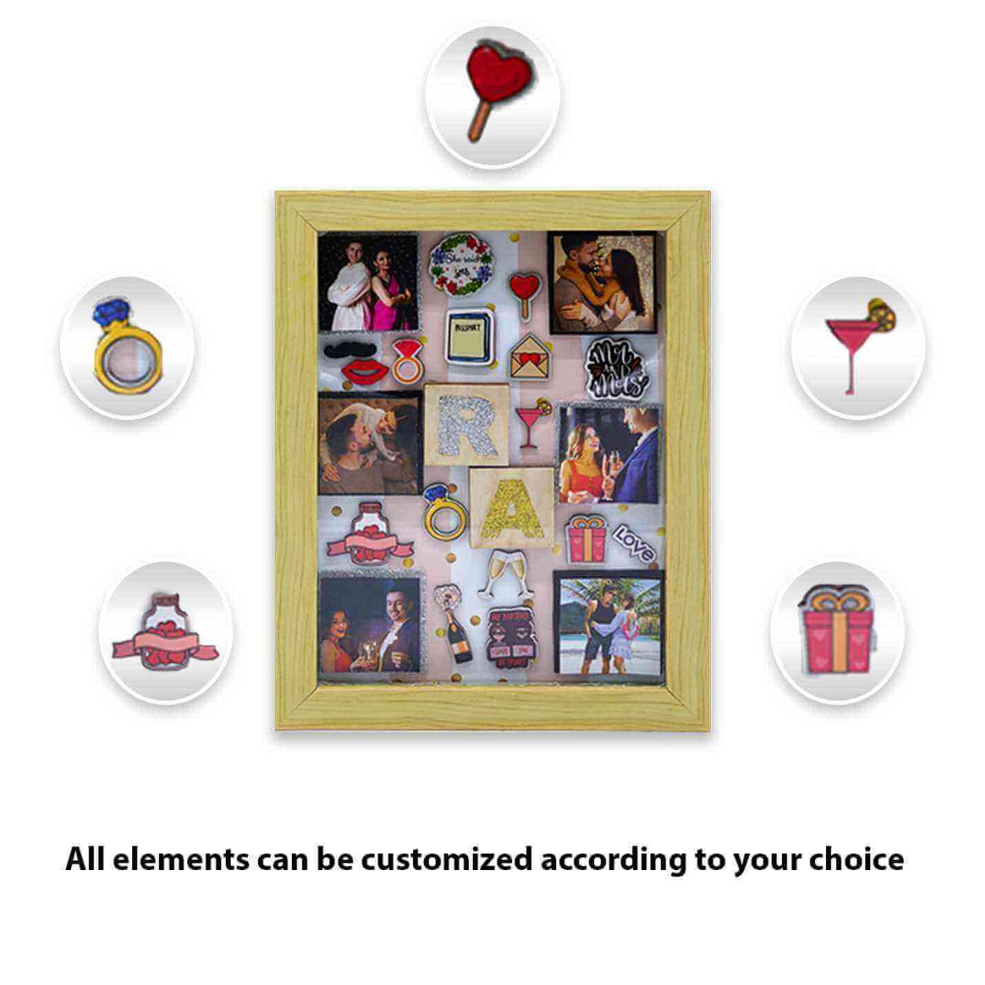 Miniature frame 3D Memory Box for Couples