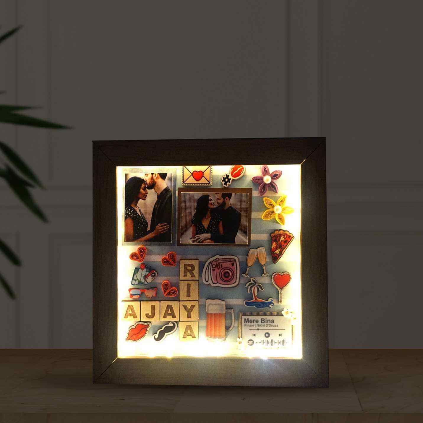 Personalized Shadow Box For Love Birds A5