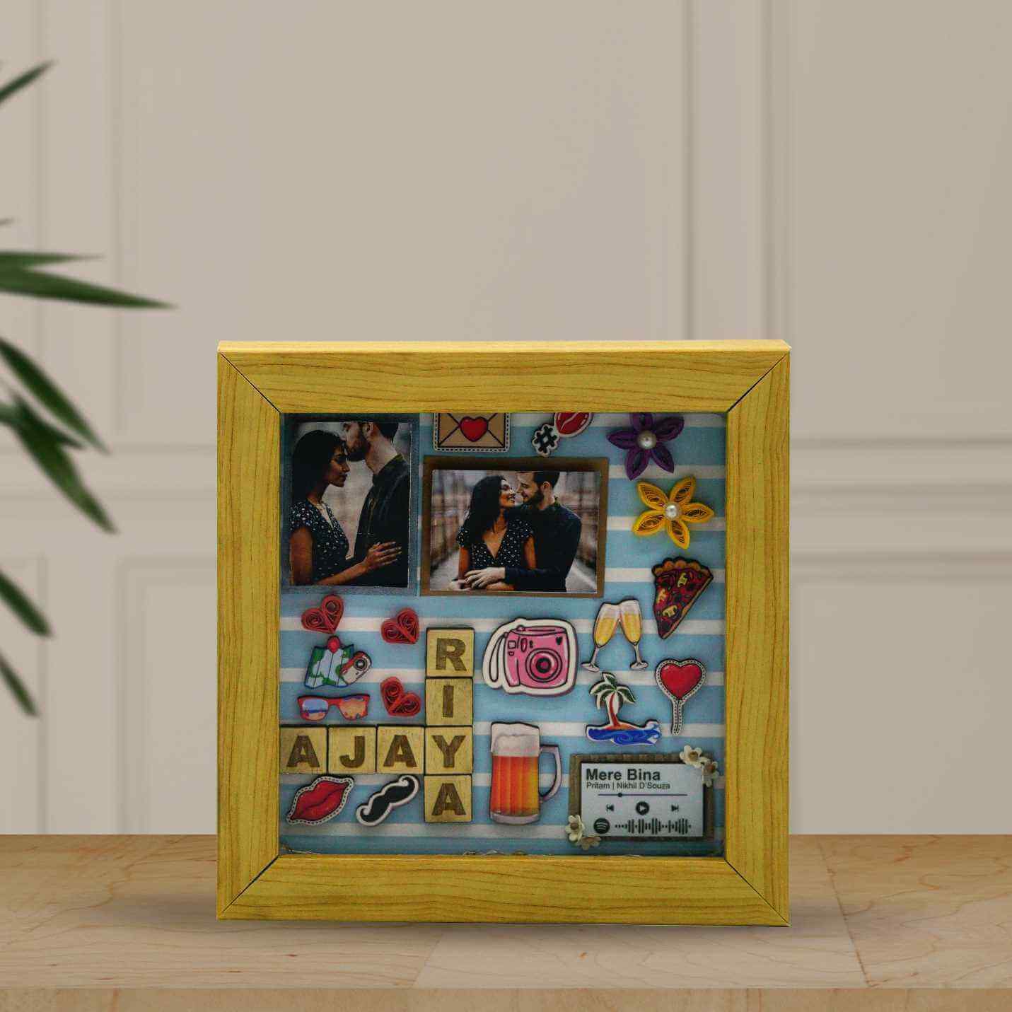 Personalized Shadow Box For Love Birds A5