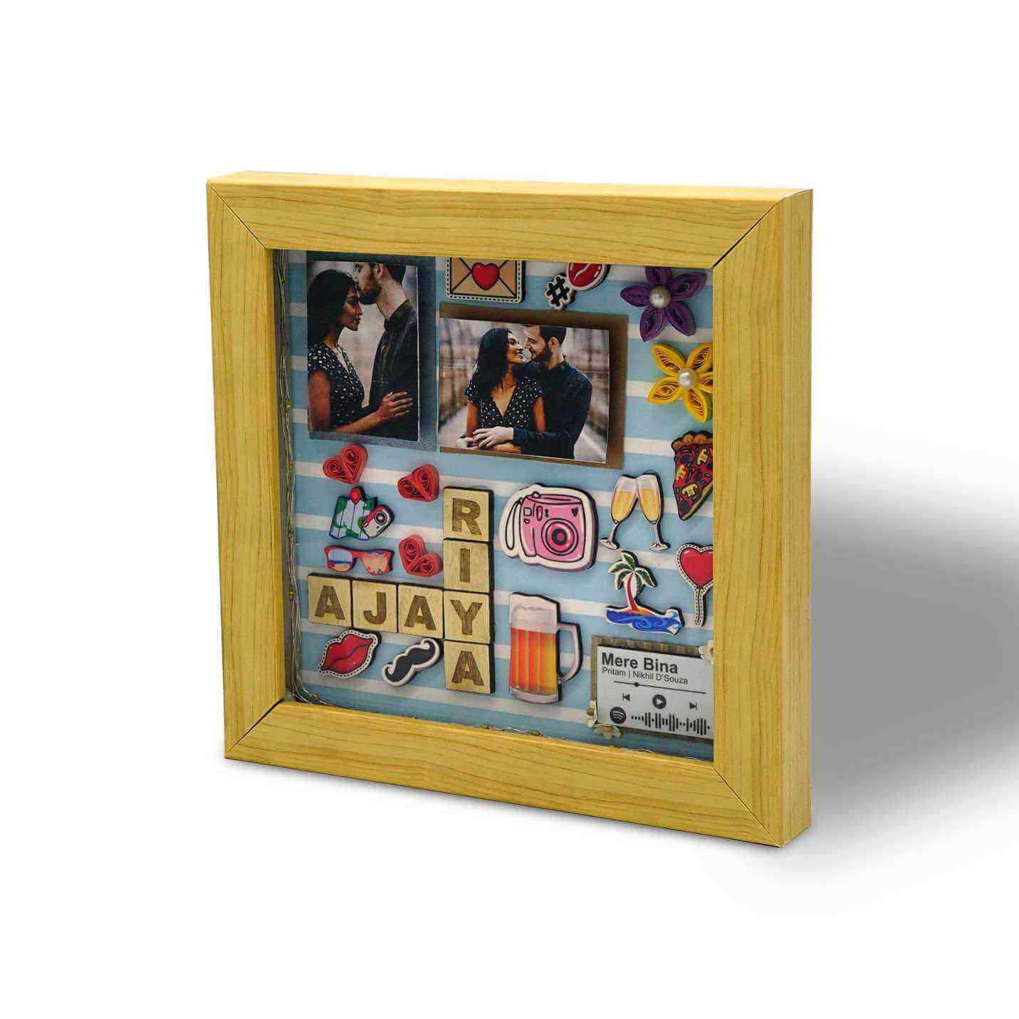 Personalized Shadow Box For Love Birds A5