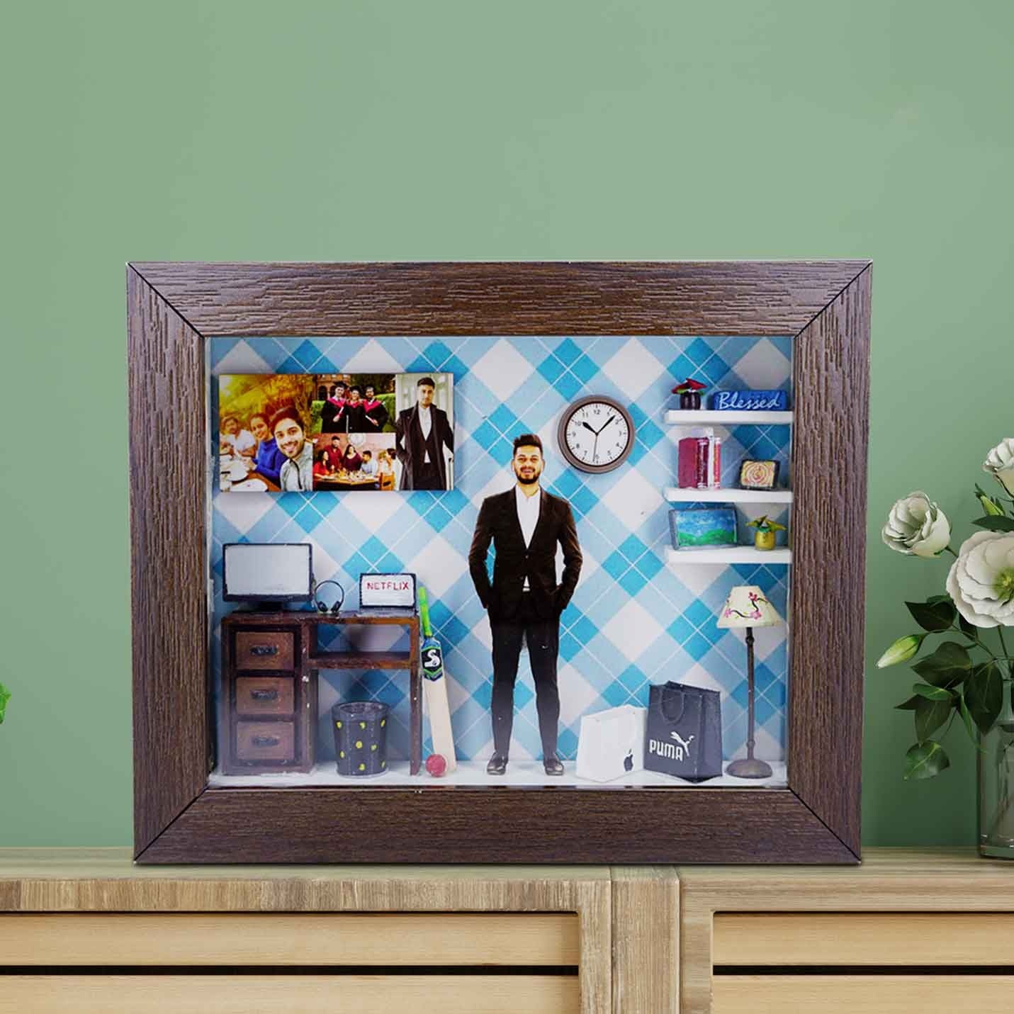 Miniature frame 3D Memory Box for Him