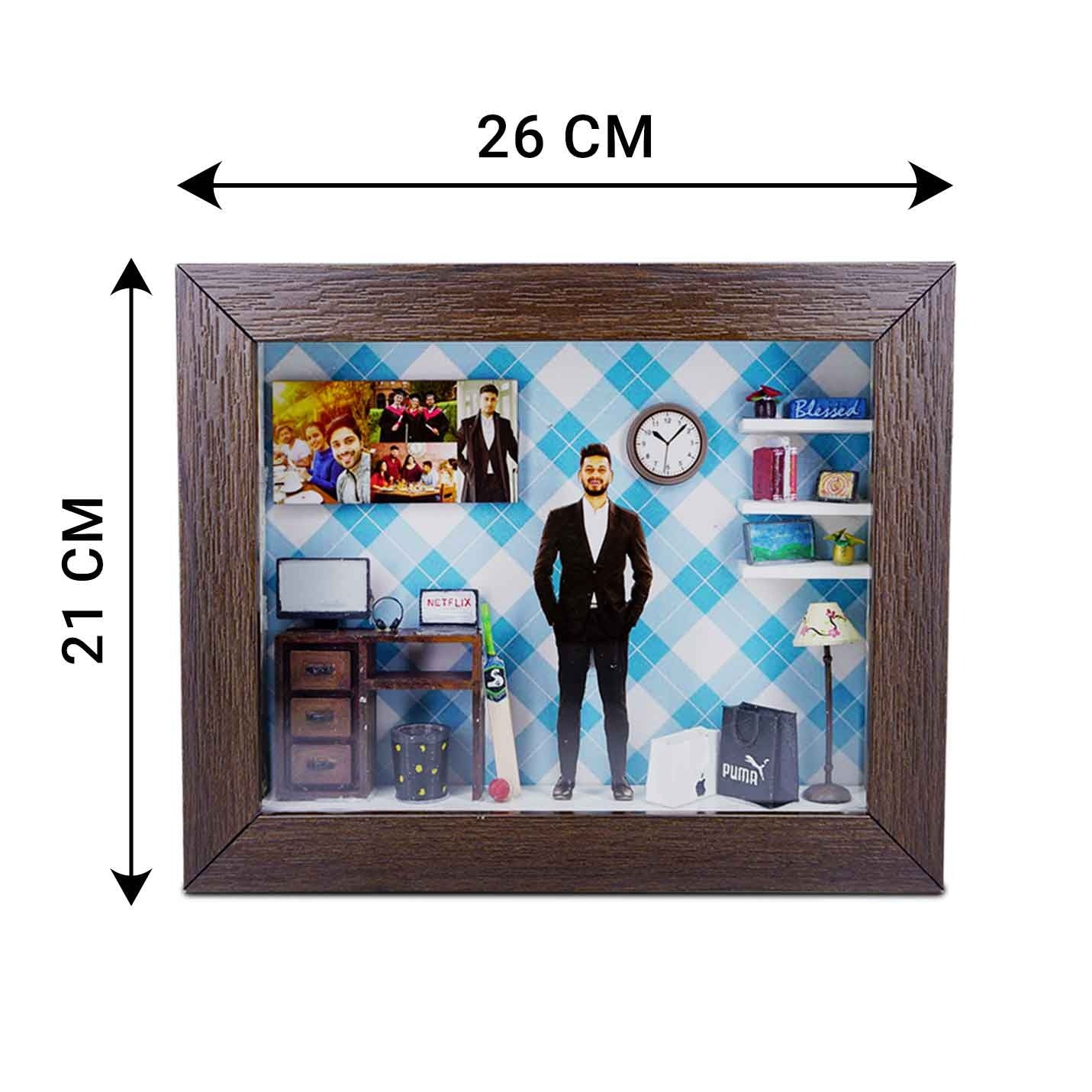 Miniature frame 3D Memory Box for Him