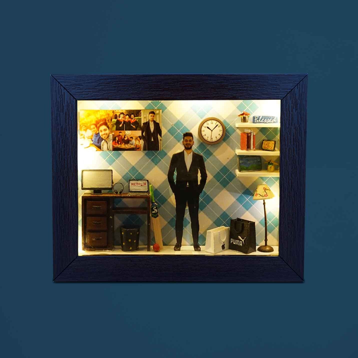 Miniature frame 3D Memory Box for Him