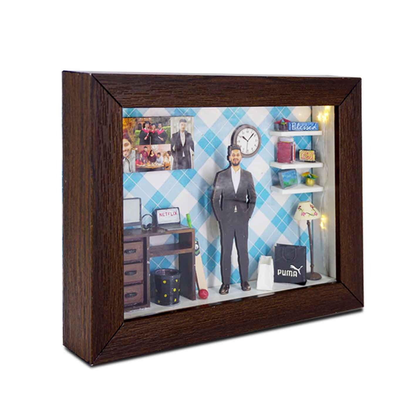 Miniature frame 3D Memory Box for Him