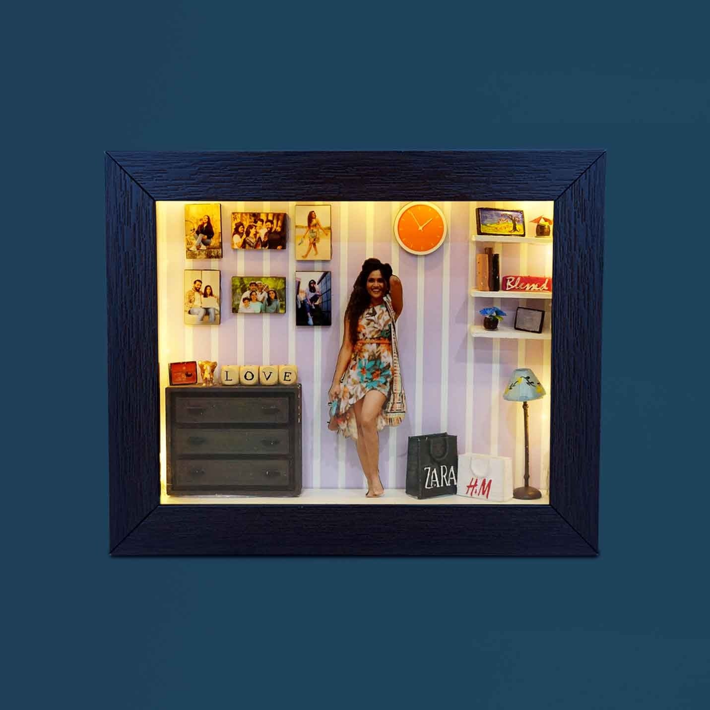 Miniature frame 3D Memory Box for Her