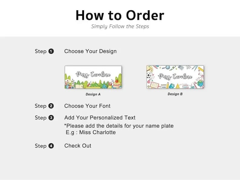 Personalized Name Desk Plate for Teacher