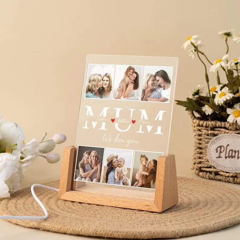 Personalized Photo Night Light, Mother Gifts