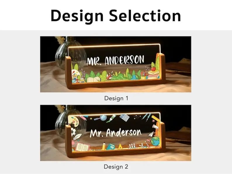 Personalized Name Desk Plate for Teacher