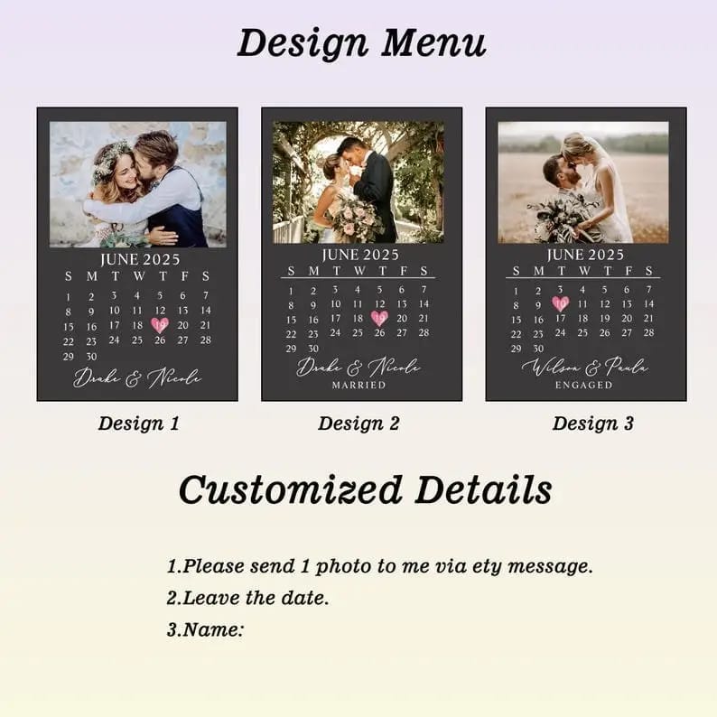 Personalised Married Calendar Date