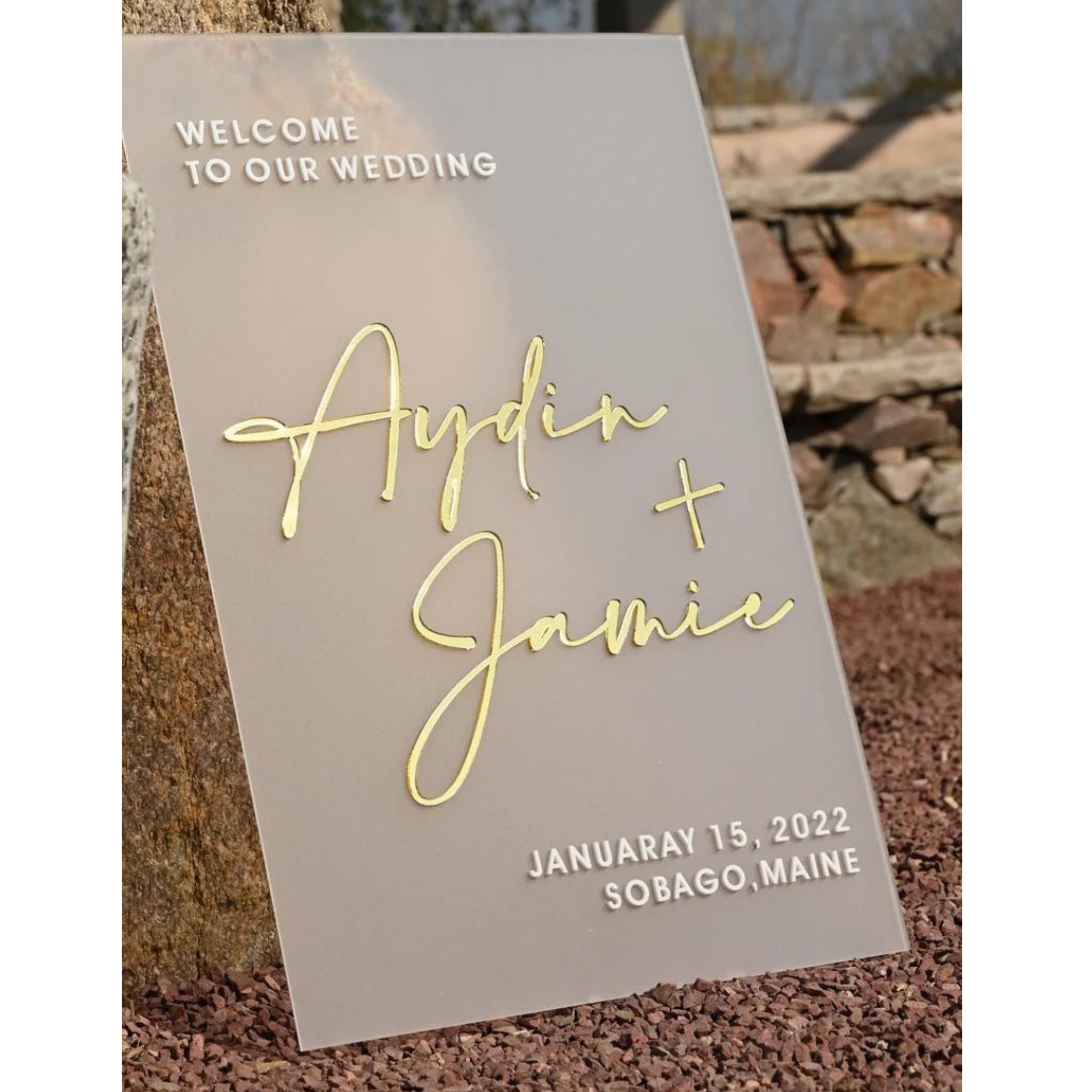 Frosted Acrylic Wedding Welcome Sign